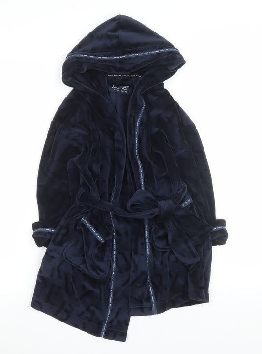 Ted Baker Boys Blue Velour Hooded Robe 4-5 Years Belted Nightwear