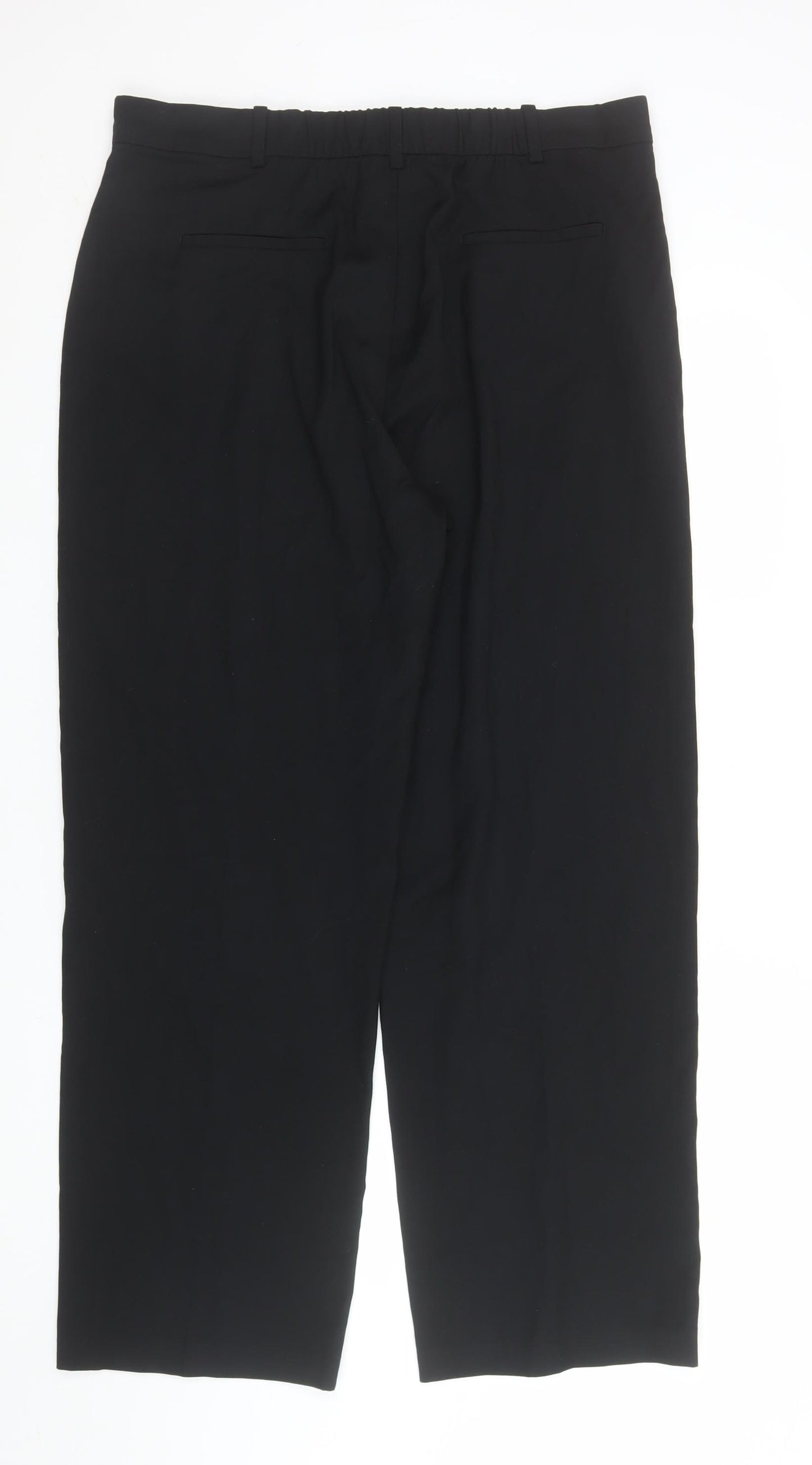 Marks and Spencer Women’s Black Size 16 Regular Straight Leg Trousers