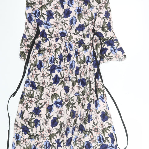Topshop Women’s Multicoloured Floral Fit & Flare Dress Size 10