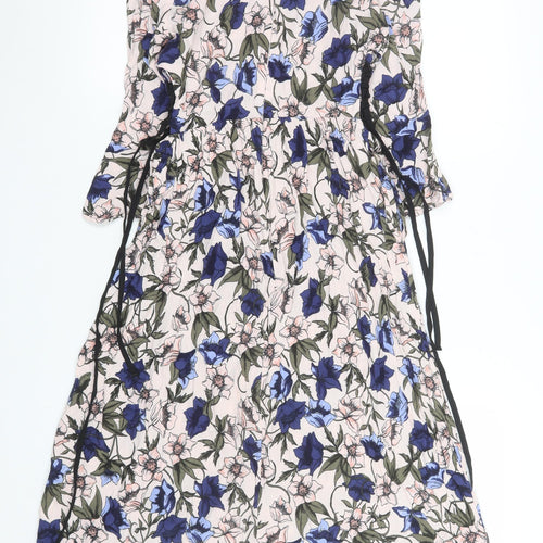 Topshop Women’s Multicoloured Floral Fit & Flare Dress Size 10