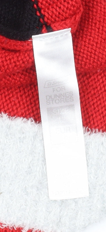 Dunnes Women Red Christmas Button-Up Knit Jumper Size 12