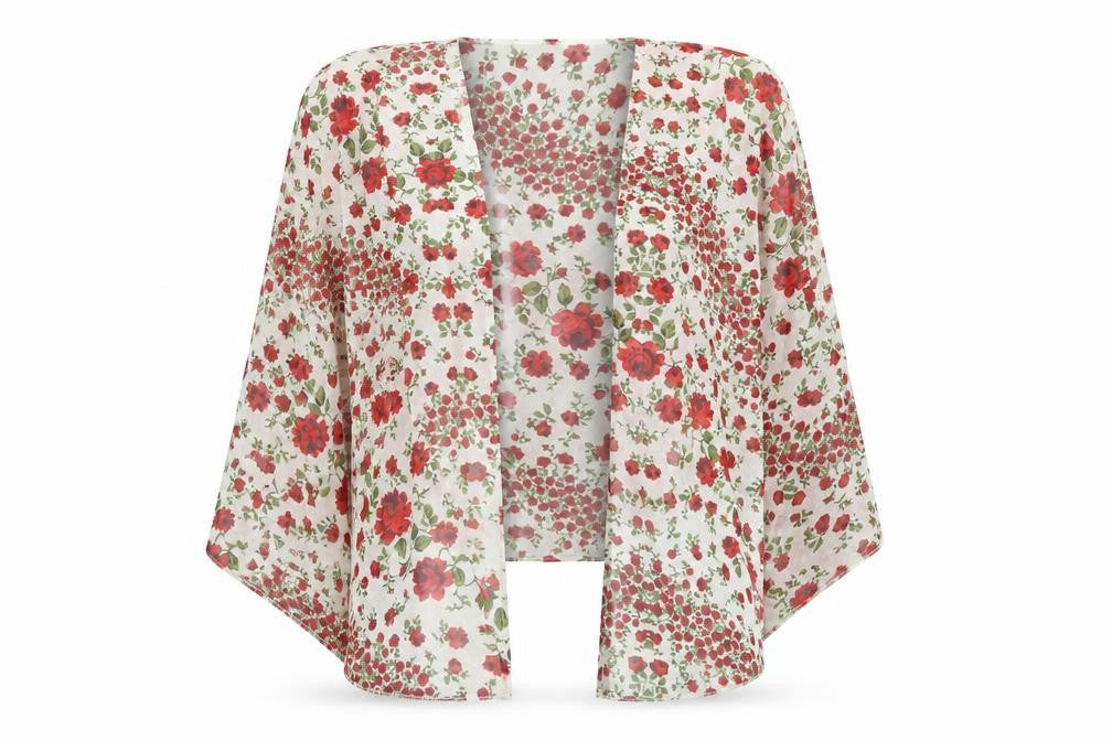 H&M Women’s Multicoloured Floral Chiffon Kimono Jacket XS