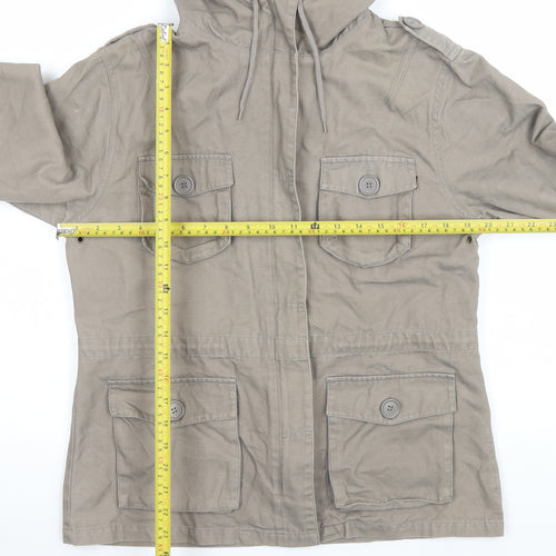 Foxhole Men's Beige Hooded Cotton Anorak Jacket Size 14 Lightweight Casual