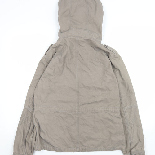 Foxhole Men's Beige Hooded Cotton Anorak Jacket Size 14 Lightweight Casual