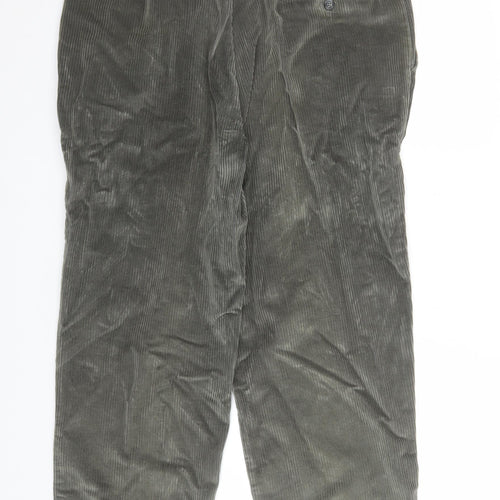 Marks and Spencer Men’s Grey Corduroy Trousers 38W 29L Classic Fit