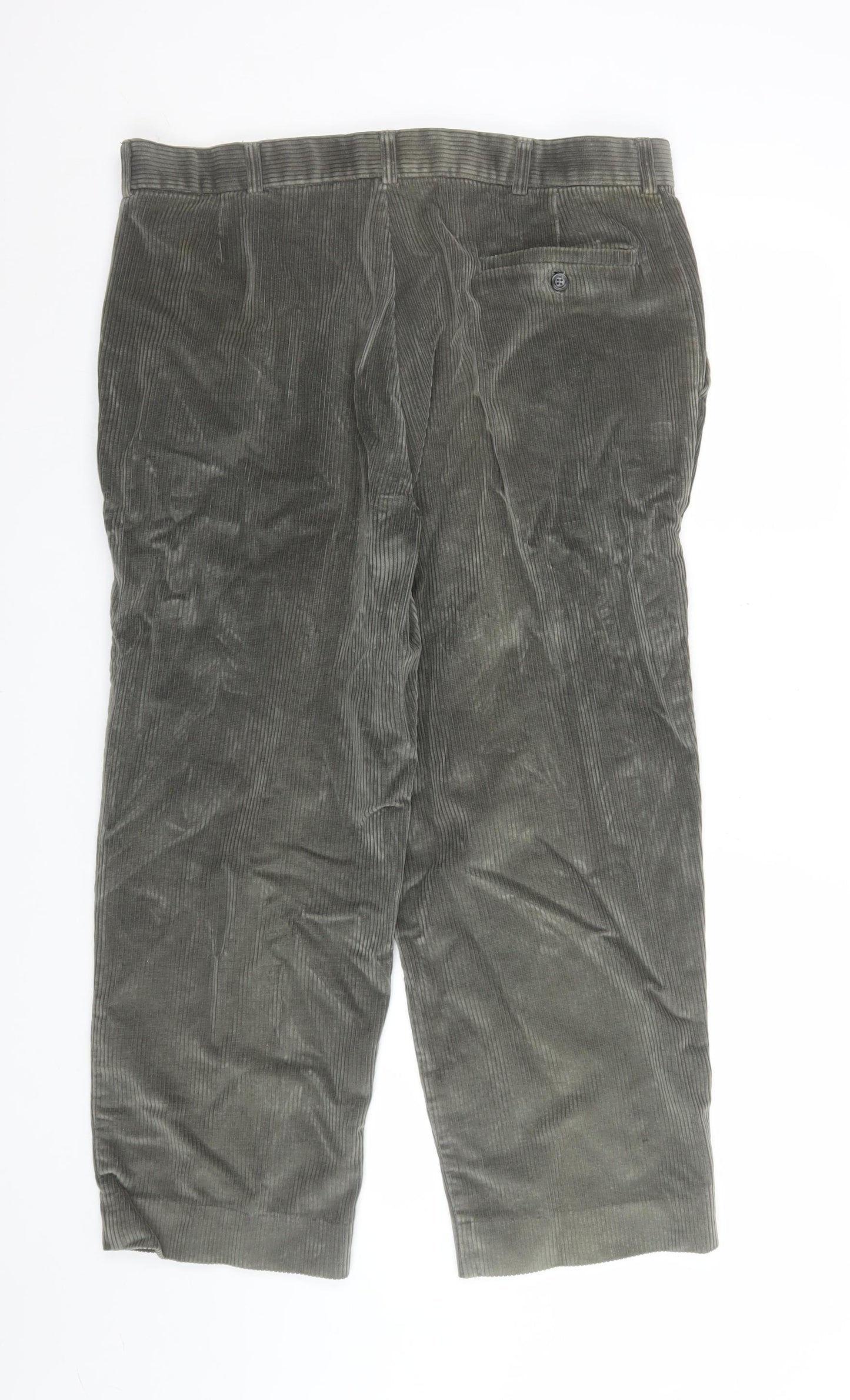 Marks and Spencer Men’s Grey Corduroy Trousers 38W 29L Classic Fit