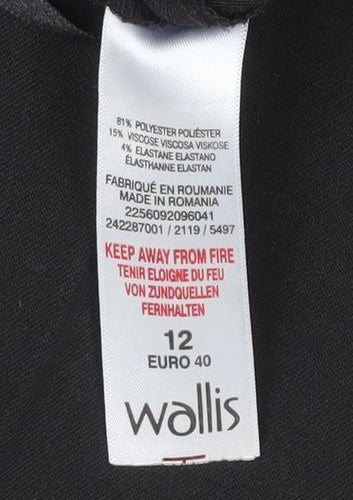 Wallis Women Black Slim Fit Tapered Trousers Size 12