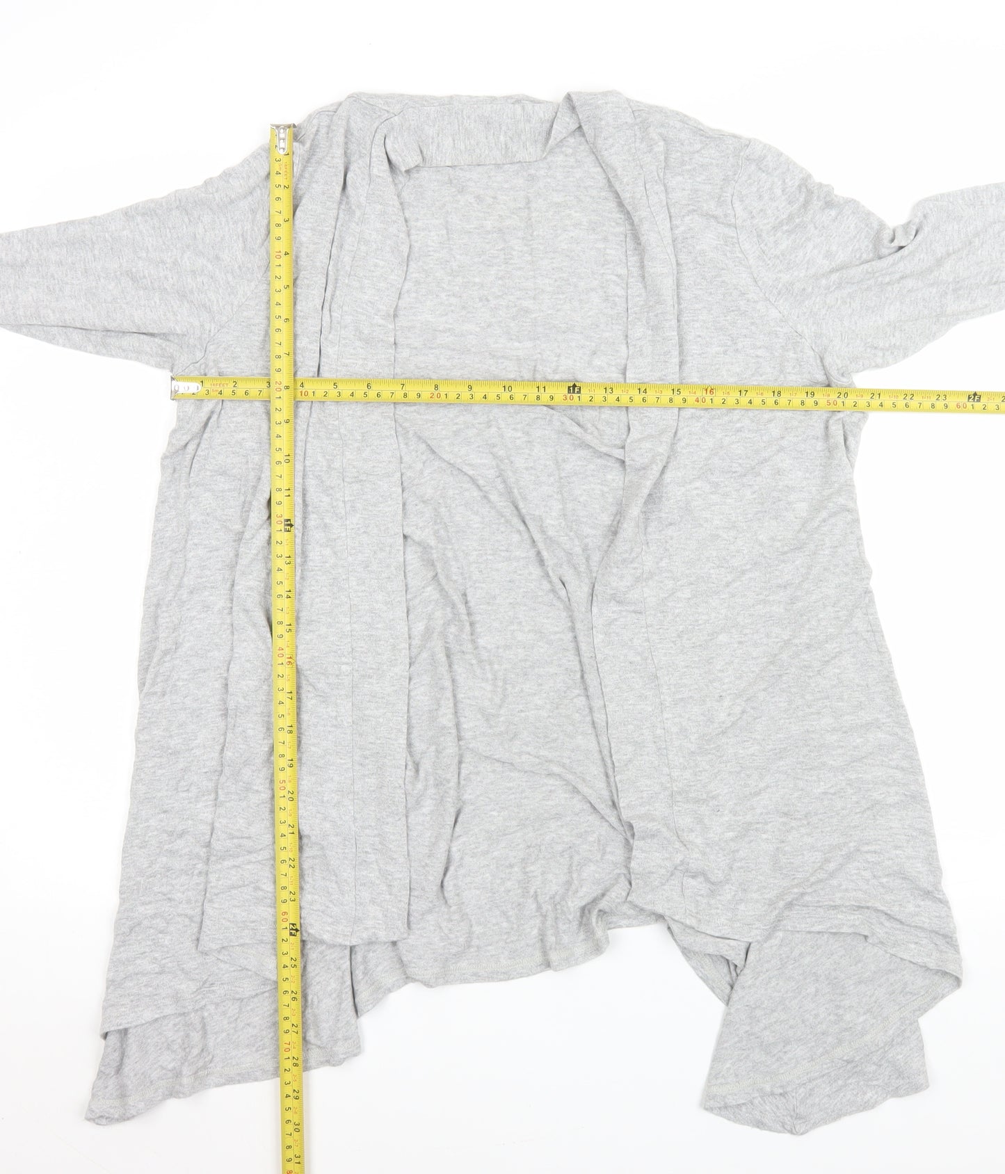 Christopher Fink Women Grey Long Sleeve Open Coatigan L