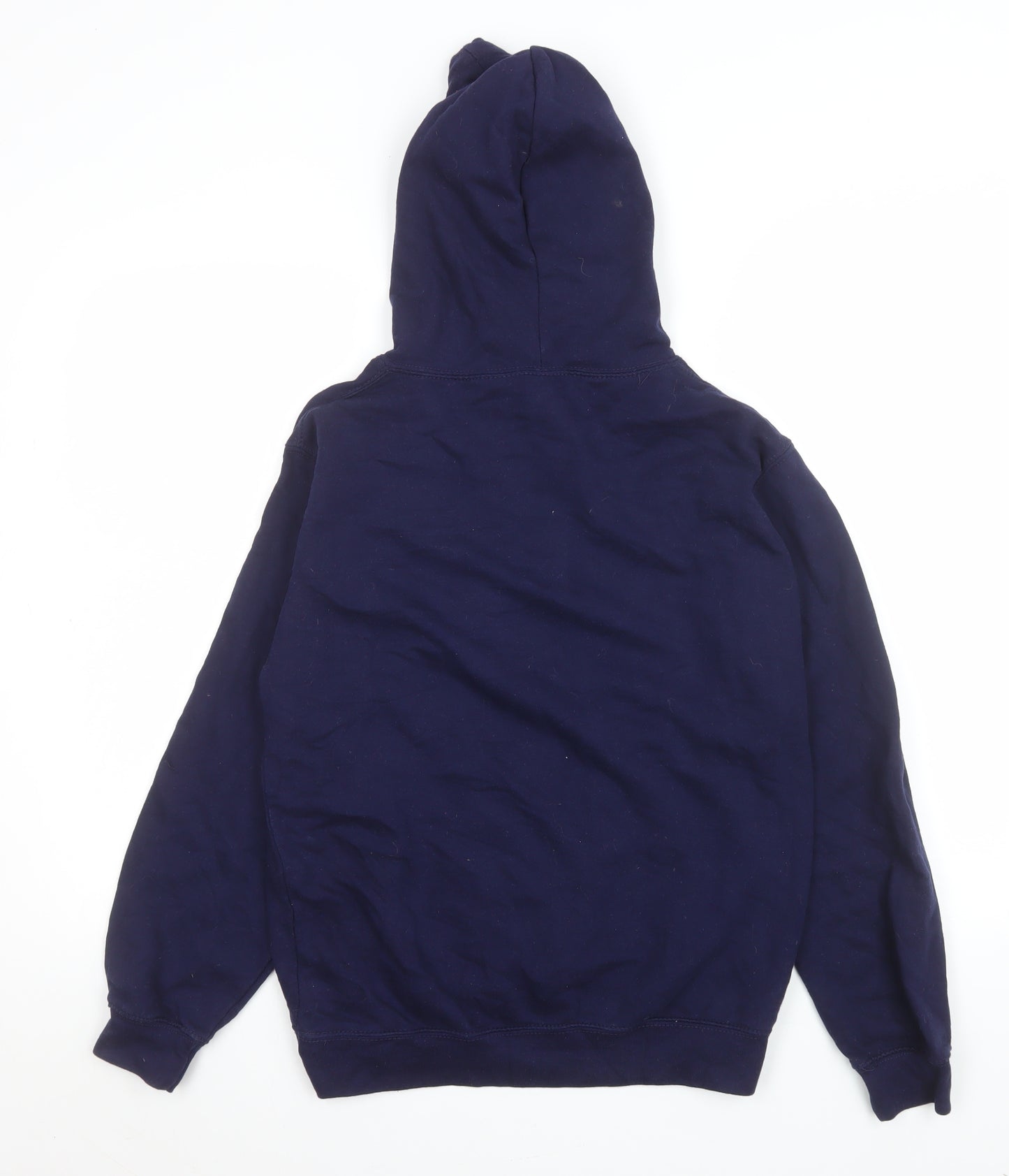 Just Hoods Men’s Blue Pullover Hoodie Small Fleece Cotton Blend