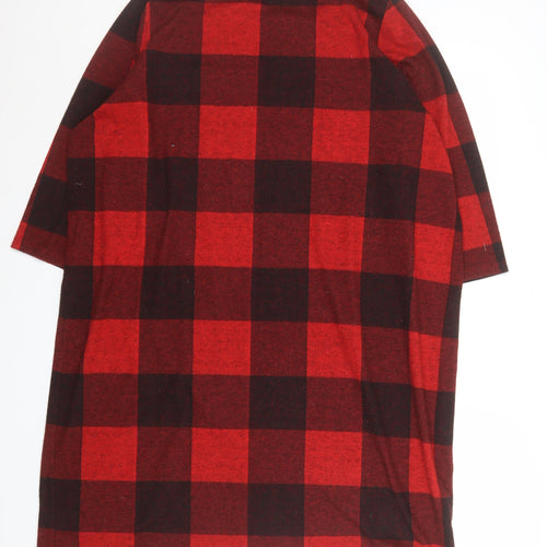 Marks and Spencer Women Red Check Shift Dress Size 22 Knee Length
