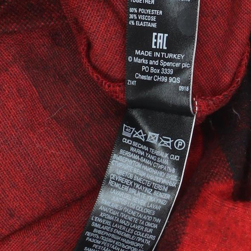 Marks and Spencer Women Red Check Shift Dress Size 22 Knee Length