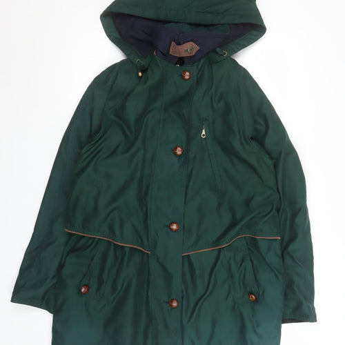 Marks and Spencer Men's Green Hooded Parka Coat Size 10 Polyester