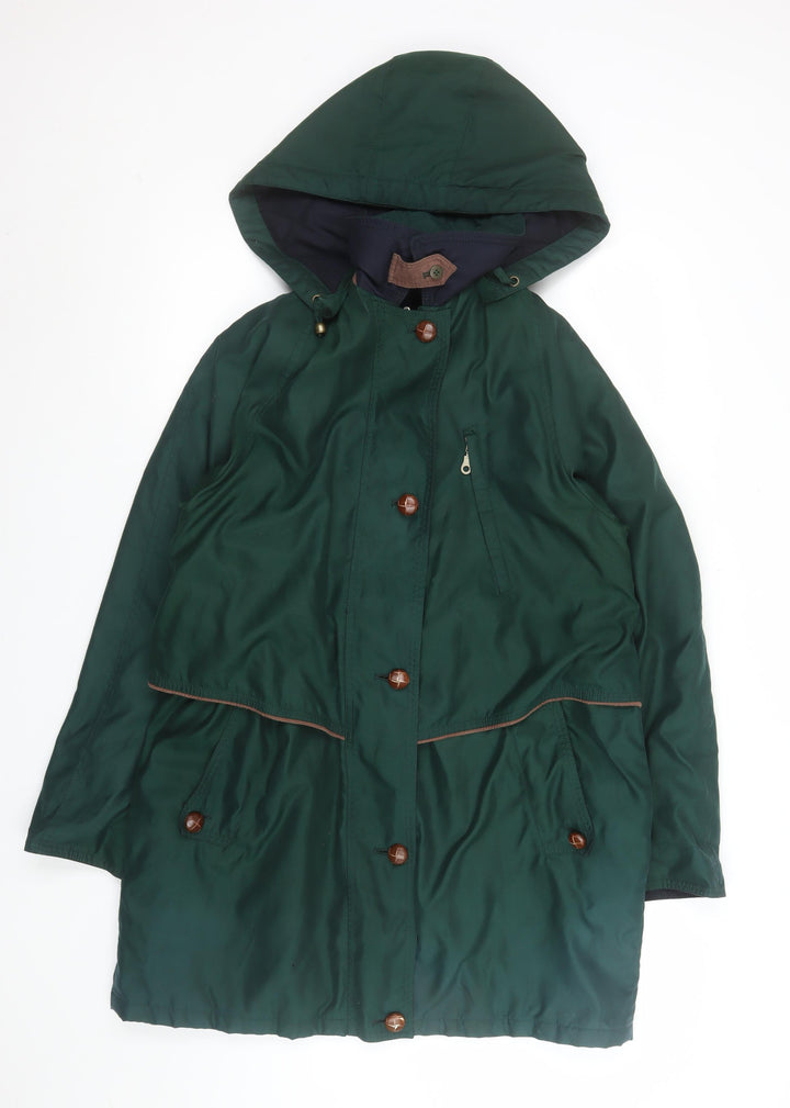 Marks and Spencer Men's Green Hooded Parka Coat Size 10 Polyester