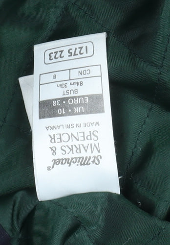 Marks and Spencer Men's Green Hooded Parka Coat Size 10 Polyester