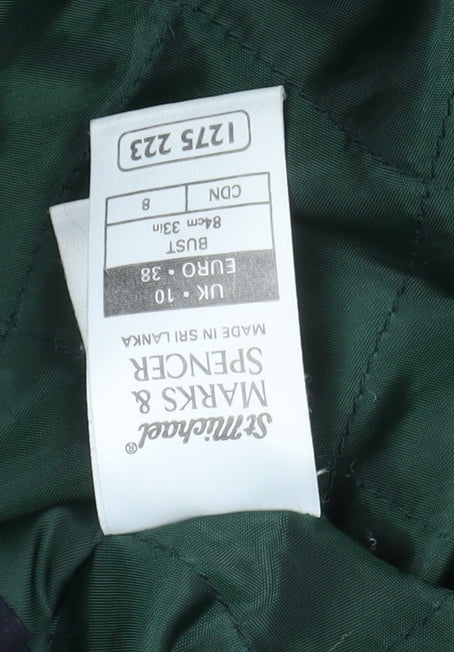 Marks and Spencer Men's Green Hooded Parka Coat Size 10 Polyester
