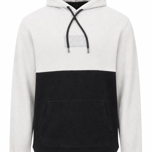 Hollister Men's Beige Black Pullover Hoodie M Classic Logo Knit