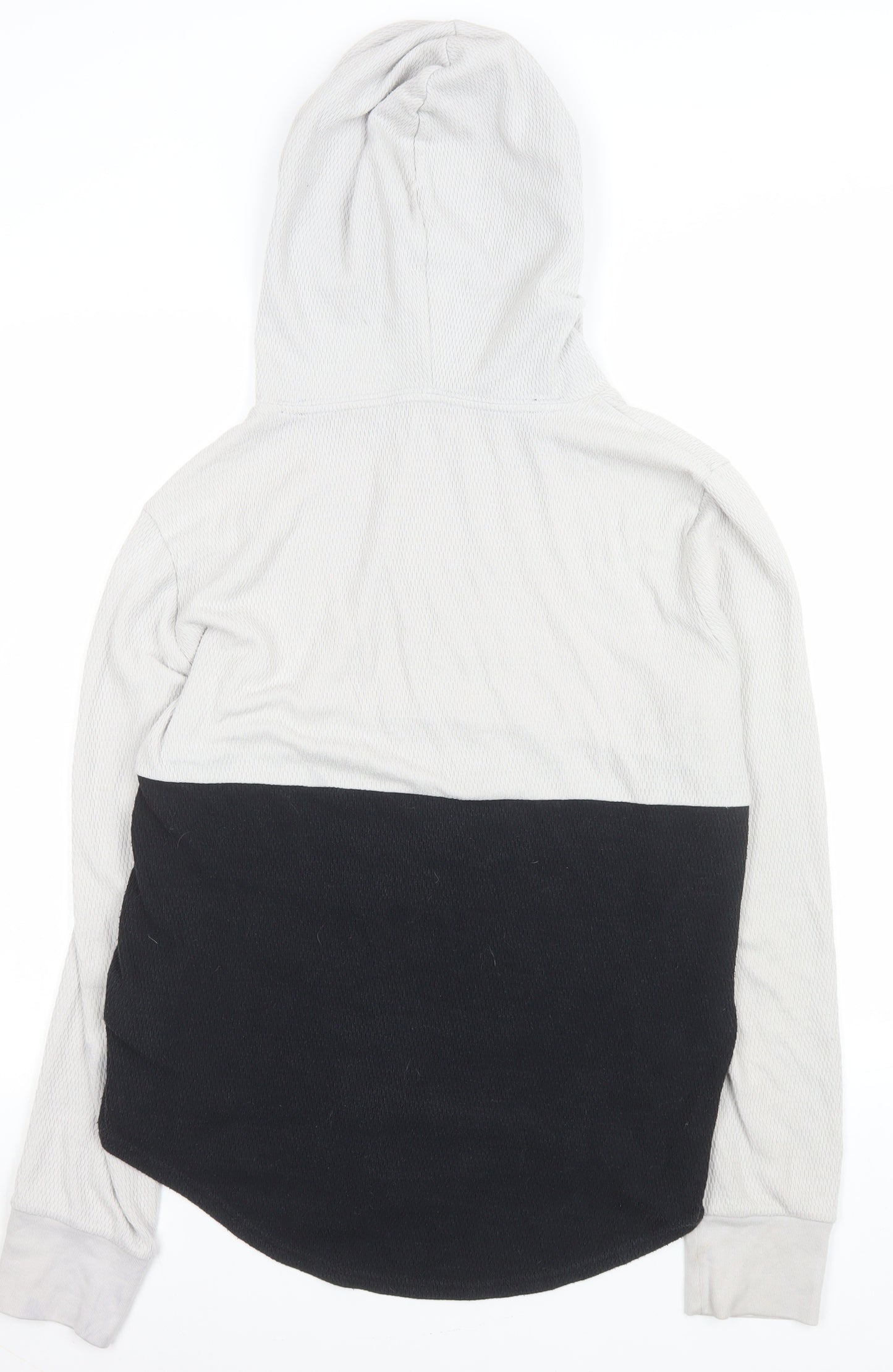 Hollister Men's Beige Black Pullover Hoodie M Classic Logo Knit