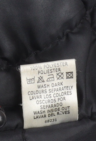 Cedarwood State Men's Black Small Puffer Jacket with Pockets and Hooded Design