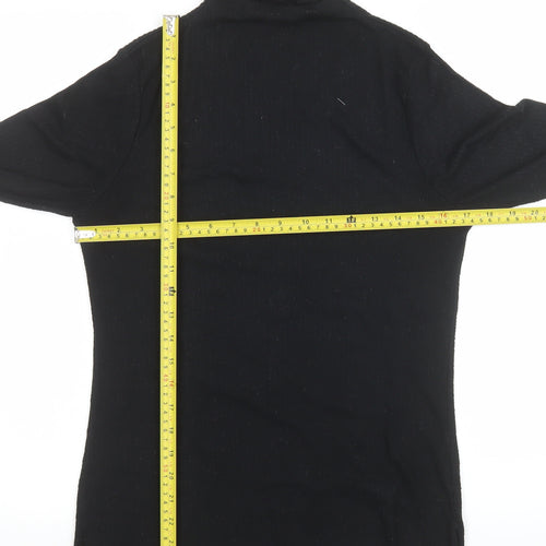 River Island Women’s Black Mock Neck Long Sleeve Slim Fit Jersey Top Size 14