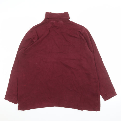 Debenhams Women’s Red Long Sleeve Roll Neck Cotton Top Size 14