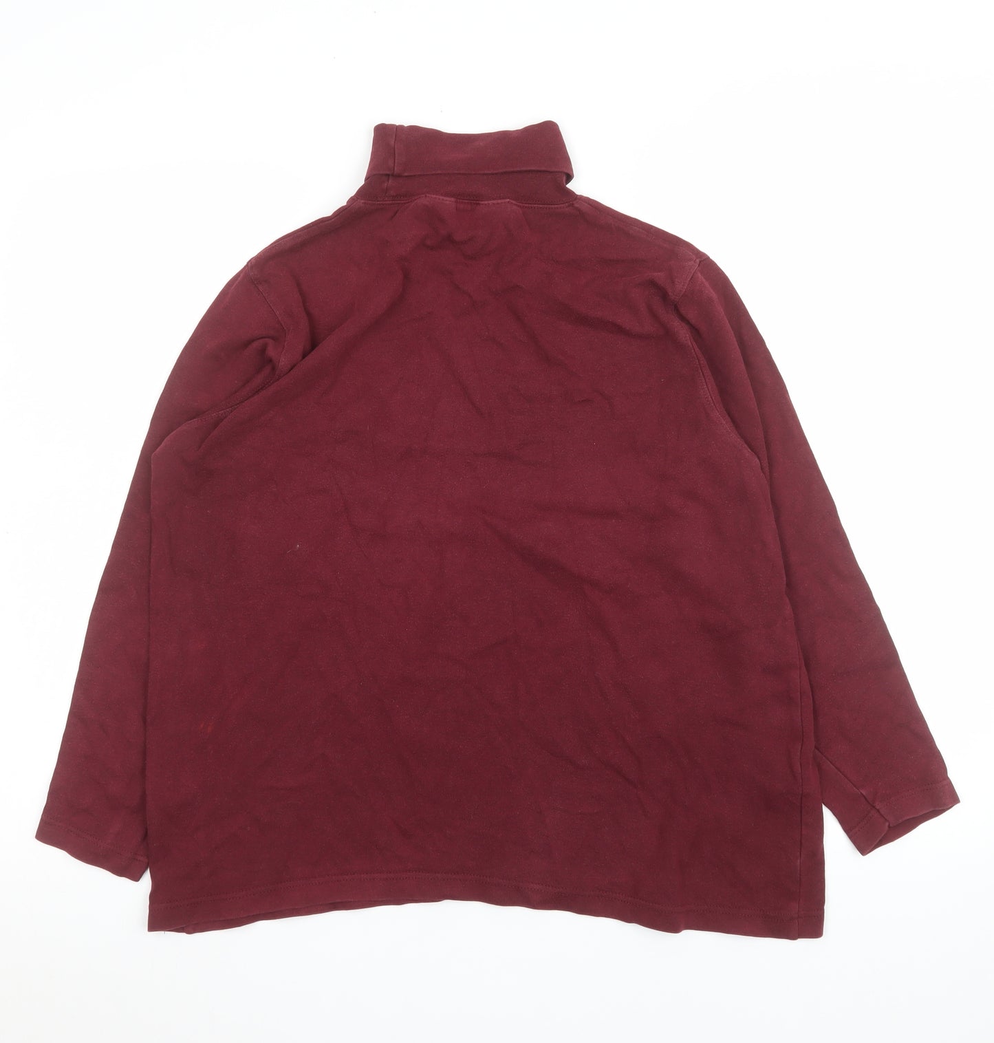 Debenhams Women’s Red Long Sleeve Roll Neck Cotton Top Size 14