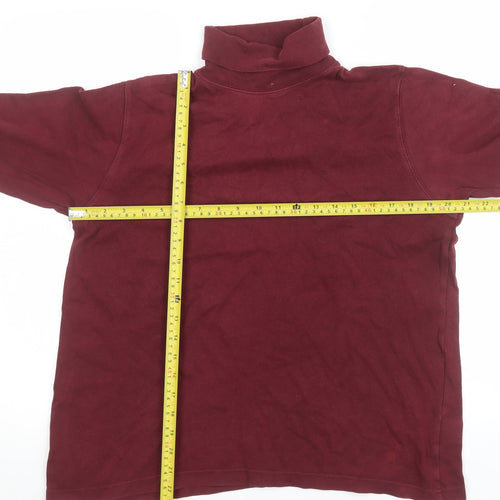 Debenhams Women’s Red Long Sleeve Roll Neck Cotton Top Size 14