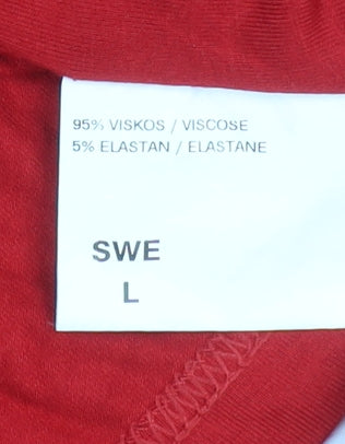 almia Women's Red 3/4 Sleeve Viscose Stretch T-Shirt L