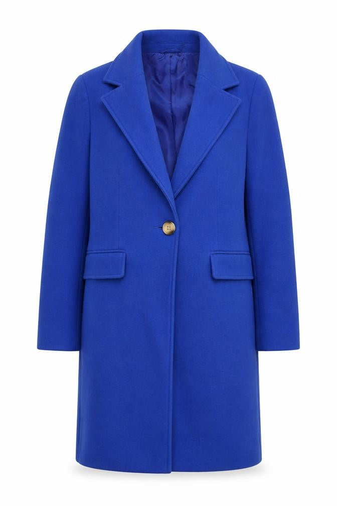 Front view of George Women’s Blue Polyester Mid-Length Blazer, size UK 14
