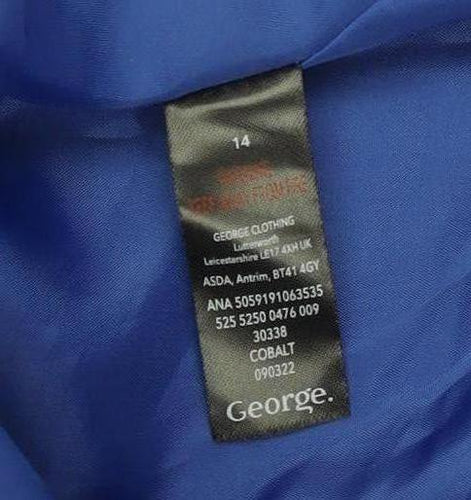 George Women’s Blue Polyester Mid-Length Blazer Size 14