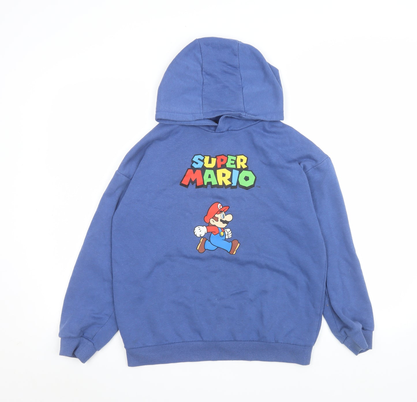 Primark Boys Blue Super Mario Pullover Hoodie 11-12 Years Cotton Blend