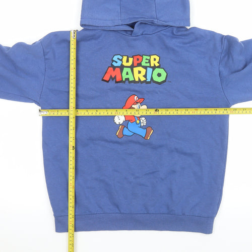 Primark Boys Blue Super Mario Pullover Hoodie 11-12 Years Cotton Blend