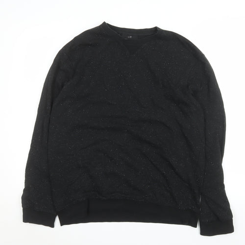 H&M Men's Black Regular Fit Crew Neck Sweatshirt Size M