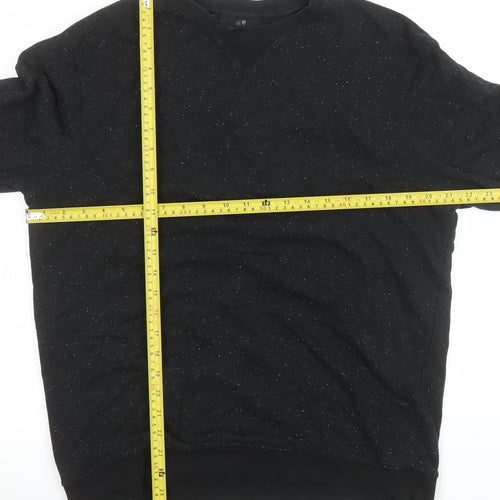 H&M Men's Black Regular Fit Crew Neck Sweatshirt Size M