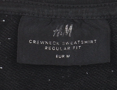 H&M Men's Black Regular Fit Crew Neck Sweatshirt Size M