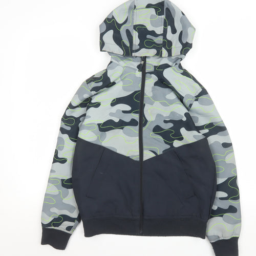 Destination Boys Grey Camouflage Hooded Puffer Jacket 12 Years