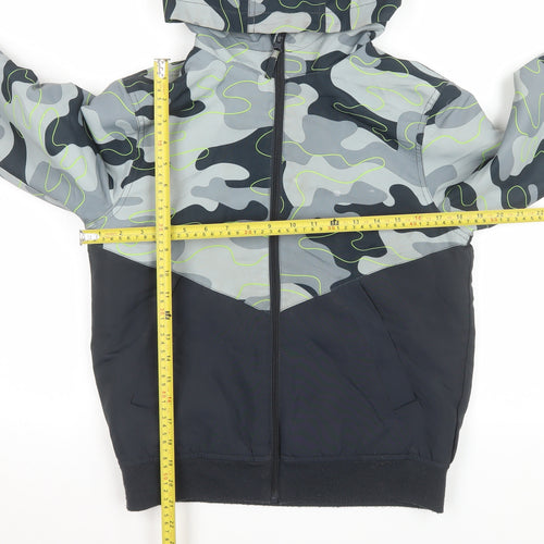 Destination Boys Grey Camouflage Hooded Puffer Jacket 12 Years