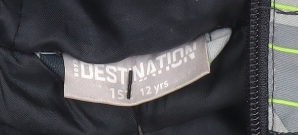 Destination Boys Grey Camouflage Hooded Puffer Jacket 12 Years