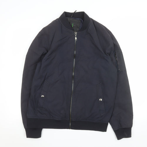 Jasper Conran Men’s Blue Bomber Jacket Size M 40in Cotton Nylon
