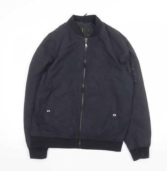 Jasper Conran Men’s Blue Bomber Jacket Size M 40in Cotton Nylon