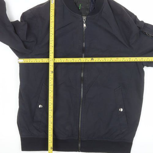 Jasper Conran Men’s Blue Bomber Jacket Size M 40in Cotton Nylon