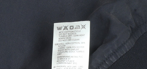 Jasper Conran Men’s Blue Bomber Jacket Size M 40in Cotton Nylon