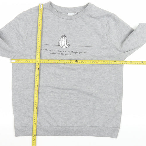 Disney Women’s Grey Eeyore Long Sleeve Crew Neck T-Shirt S