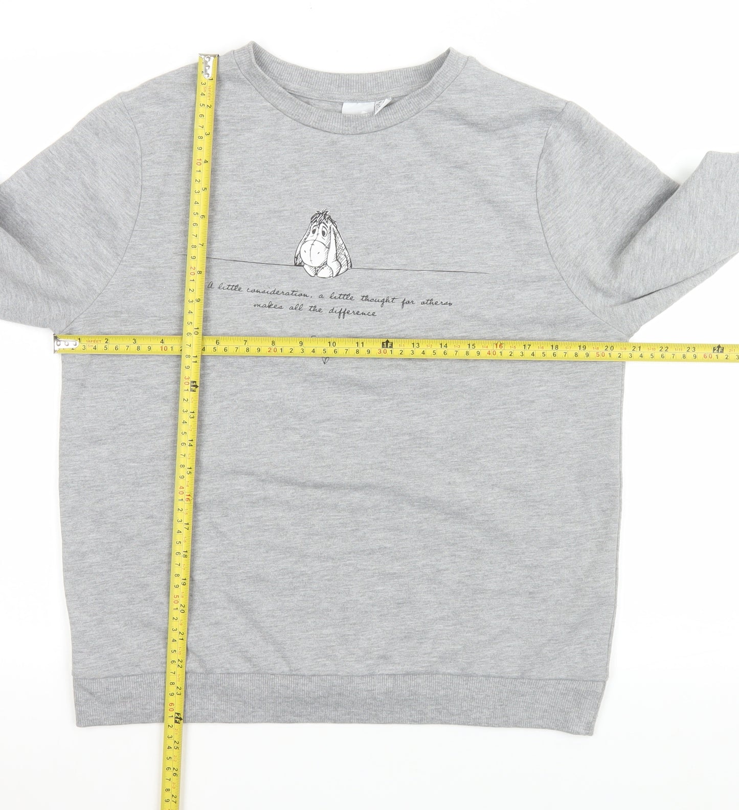 Disney Women’s Grey Eeyore Long Sleeve Crew Neck T-Shirt S