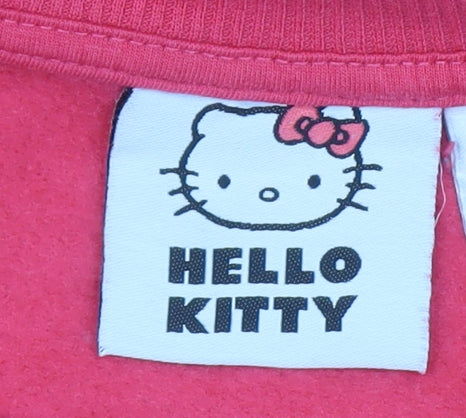 Hello Kitty Women Pink Cotton Blend Pullover Sweatshirt Size S 10/12