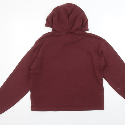 Timberland Women's Burgundy Hoodie XS Cotton Blend Logo Pullover