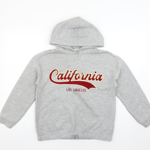 Zara Girls Grey California Pullover Hoodie 11-12 Years Regular Fit