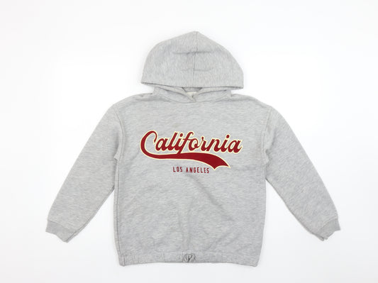 Zara Girls Grey California Pullover Hoodie 11-12 Years Regular Fit