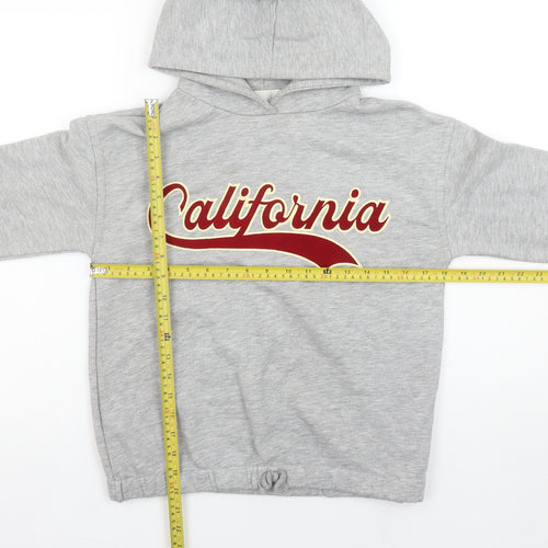 Zara Girls Grey California Pullover Hoodie 11-12 Years Regular Fit