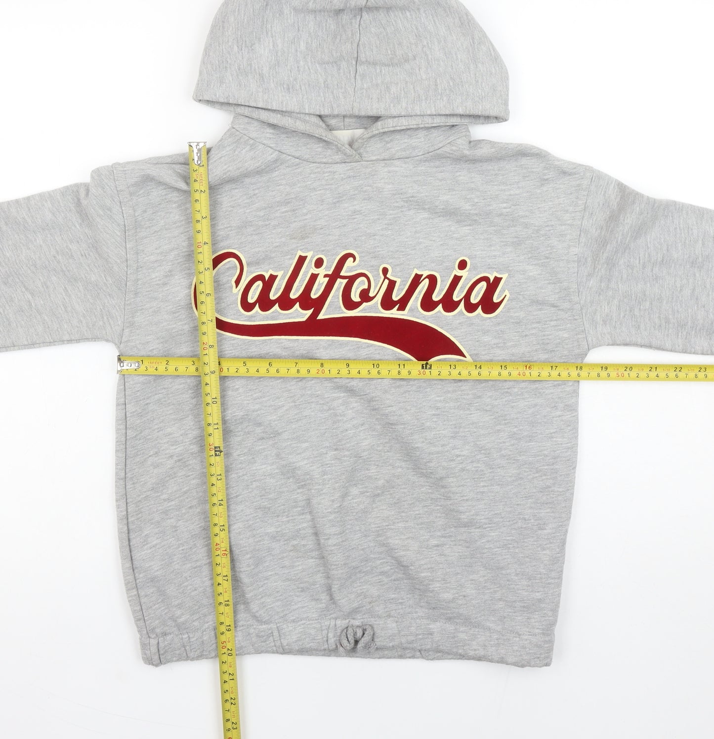 Zara Girls Grey California Pullover Hoodie 11-12 Years Regular Fit