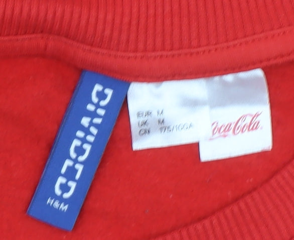 H&M Men’s Red Coca-Cola Christmas Santa Sweatshirt Size M